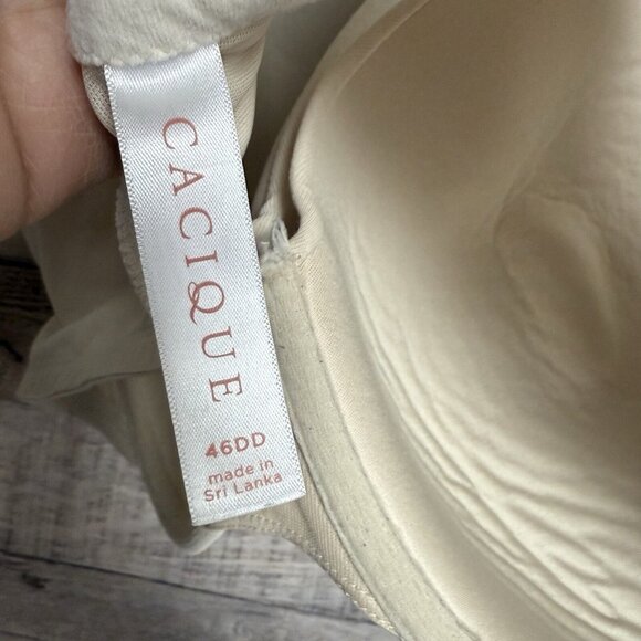 Cacique Lane Bryant Beige Lightly Lined T-Shirt Bra size 46DD - Picture 8 of 9